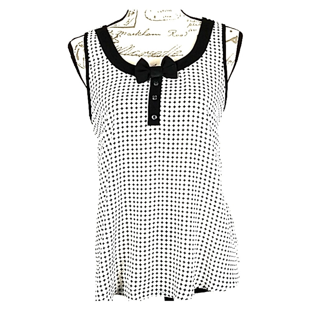 Camisole black white Minnie Mouse bowtie Costume M